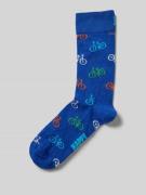 Happy Socks Socken mit Label-Print in Blau, Größe 41-46