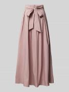 Swing Maxirock mit Bindegürtel in Mauve, Größe 38