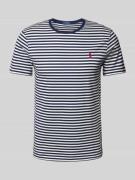 Polo Ralph Lauren T-Shirt mit Label-Stitching in Marine, Größe L