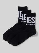 Diesel Socken mit Label-Print im 3er-Pack in Black, Größe 39-42