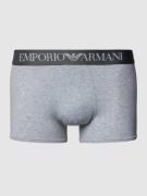 Emporio Armani Trunks mit Logo-Bund in Anthrazit Melange, Größe L