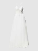 Mascara Brautkleid mit floralen Stickereien in Offwhite, Größe 36