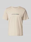 Jack & Jones T-Shirt mit Label-Print Modell 'TARMAC' in Beige, Größe L