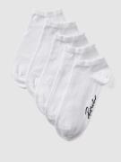 REVIEW Sneakersocken mit Label-Schriftzug in Weiss, Größe 43/46