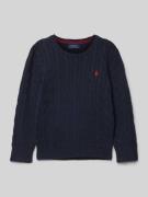 Polo Ralph Lauren Kids Strickpullover mit Logo-Stitching in Marine, Gr...