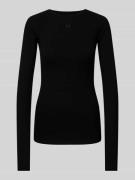 Karo Kauer Longsleeve mit Label-Stitching in Black, Größe XS