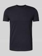 Emporio Armani T-Shirt mit geripptem Rundhalsausschnitt in Marine, Grö...