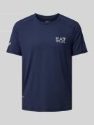 EA7 Emporio Armani T-Shirt mit Label-Print Modell 'VENTUS7' in Dunkelb...