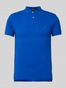 Polo Ralph Lauren Slim Fit Poloshirt mit Label-Stitching in Royal, Grö...
