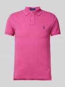 Polo Ralph Lauren Poloshirt mit Label-Stitching in Pink, Größe L