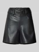 Zero Relaxed Fit Bermudas in Leder-Optik in Black, Größe 42