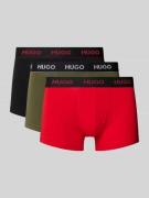 HUGO Trunks mit elastischem Label-Bund im 3er-Pack in Rot, Größe S