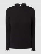 Rich & Royal Longsleeve mit Schlüsselloch-Ausschnitt in Black, Größe L