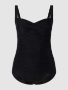 LASCANA PLUS SIZE Badeanzug mit Raffungen in Black, Größe 38D