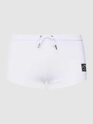 Karl Lagerfeld Beachwear Badehose mit Label-Patch in Weiss, Größe M