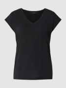 Vero Moda T-Shirt mit V-Ausschnitt Modell 'FILLI' in Black, Größe L