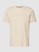 Guess Activewear T-Shirt mit Label-Print Modell 'ALPHY' in Beige, Größ...