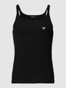 Emporio Armani Top mit Logo-Stitching in Black, Größe L