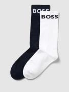 BOSS Socken mit Label-Print im 2er-Pack in Dunkelblau, Größe 43-46