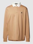 BOSS Longsleeve mit Polokragen Modell 'Partoes' in Beige, Größe L