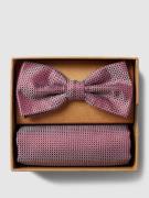 Prince Bowtie Fliege und Einstecktuch im Set aus reiner Seide in Borde...