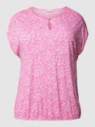 Tom Tailor Plus PLUS SIZE T-Shirt mit Allover-Muster in Pink, Größe 46