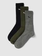 PUMA Sportsocken im 3er-Pack in Oliv, Größe 39-42