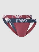 Emporio Armani Jockstrap mit Logo-Bund im 2er-Pack in Bordeaux, Größe ...