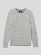 Polo Ralph Lauren Kids Strickpullover mit Zopfmuster und Logo-Stitchin...