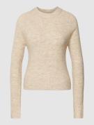 Pieces Strickpullover mit Raglanärmeln Modell 'ELLEN' in Beige Melange...