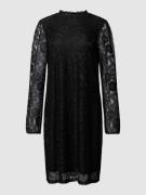 Pieces Knielanges Kleid mit Spitzenbesatz Modell 'OLLINE' in Black, Gr...