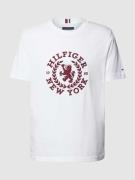 Tommy Hilfiger T-Shirt mit Motiv-Stitching in Weiss, Größe S