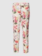 Christian Berg Woman Slim Fit Stoffhose mit floralem Muster in Kitt, G...