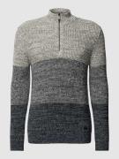 JOOP! Jeans Strickpullover mit Troyer-Kragen Modell 'Damiano' in Marin...