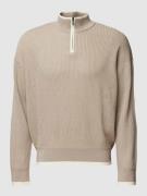 Emporio Armani Strickpullover mit Kontraststreifen in Beige, Größe L