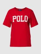 Polo Ralph Lauren T-Shirt mit Label-Print in Dunkelrot, Größe S