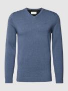 Tom Tailor Regular Fit Strickpullover aus reiner Baumwolle mit V-Aussc...