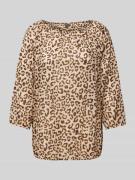 Montego Blusenshirt mit Animal-Print in Beige, Größe 36