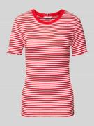 Tommy Hilfiger Slim Fit T-Shirt mit Streifenmuster in Rot, Größe L