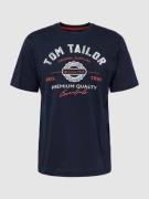 Tom Tailor Regular Fit T-Shirt aus reiner Baumwolle mit Label-Print in...