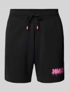 HUGO Regular Fit Sweatshorts mit Label-Print Modell 'Dapalmi' in Black...