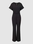 comma Jumpsuit mit Flügelärmel und V-Ausschnitt in Black, Größe 40