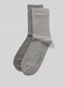 camano Socken mit Label-Print im 2er-Pack in Mittelgrau, Größe 39-42