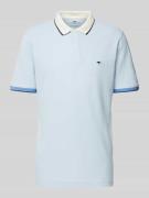 Fynch-Hatton Regular Fit Poloshirt mit Kontrastbesatz in Hellblau Mela...