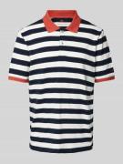 Fynch-Hatton Regular Fit Poloshirt mit Streifenmuster in Marine Melang...