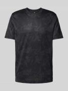 Christian Berg Men T-Shirt mit Allover-Muster in Black, Größe L