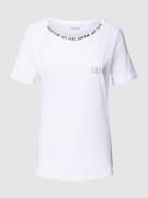 Liu Jo White T-Shirt mit Stitching in Offwhite, Größe L