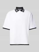 Versace Jeans Couture Poloshirt mit Label-Print in Weiss, Größe L