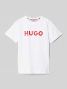 HUGO T-Shirt mit Runfdhalsausschnitt in Weiss, Größe 164