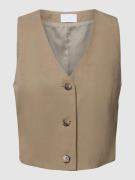 Jake*s Collection Regular Fit Weste aus Baumwoll-Leinen-Mix in Mud, Gr...